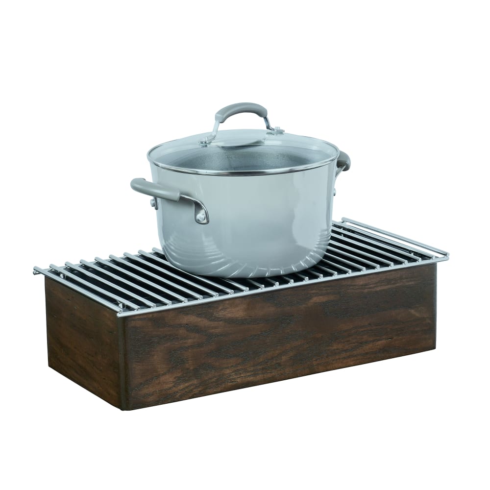 Cal-Mil 22423-112 Square Chafer Alternative - 10 1/4"W x 10"D x 5 1/2"H, Oak Wood, Dark