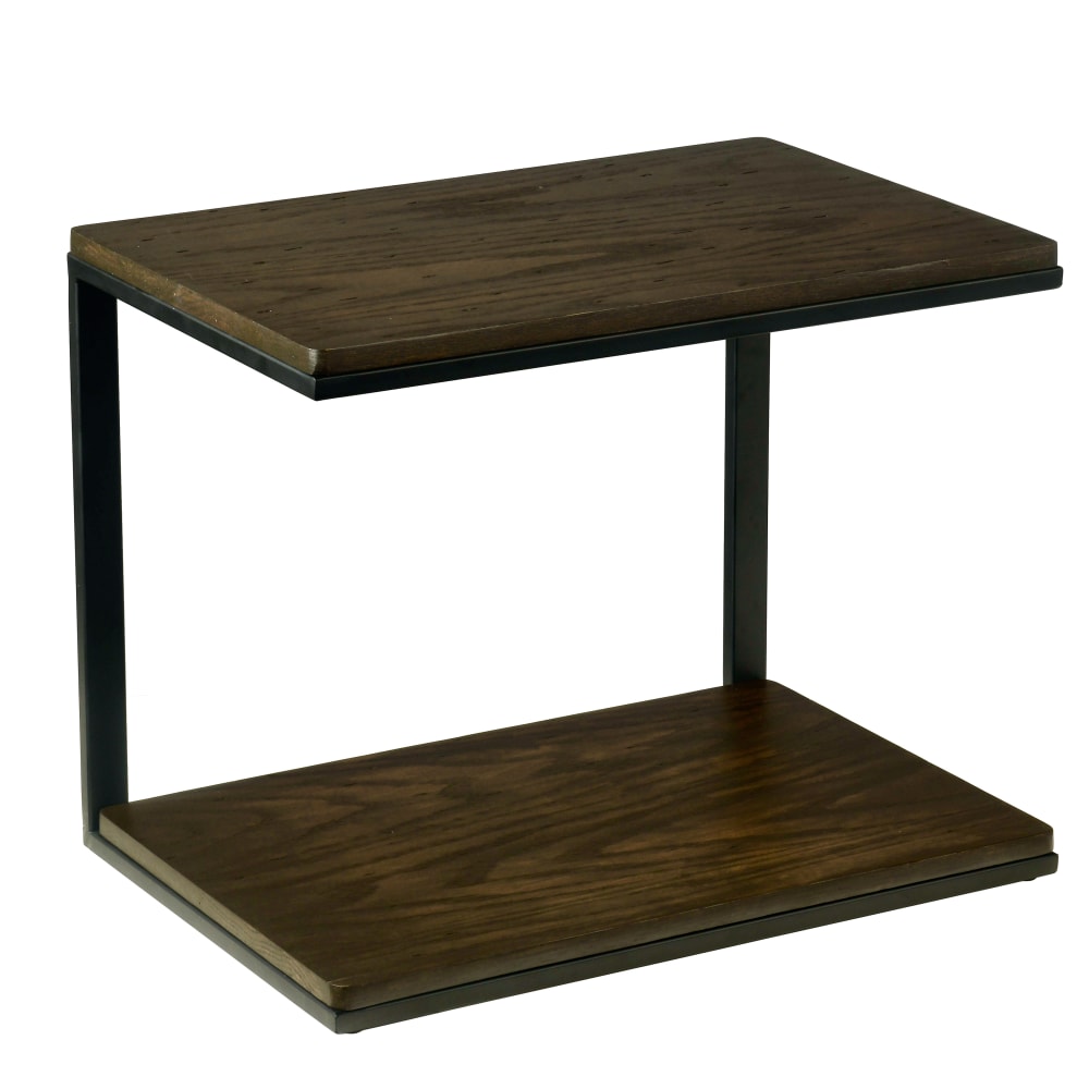 Cal-Mil 22427-112 2 Level Tiered Merchandiser - 18" x 12" x 14 1/2", Dark Stained Oak Wood/Black Frame