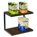 Cal-Mil 22427-112 2 Level Tiered Merchandiser - 18" x 12" x 14 1/2", Dark Stained Oak Wood/Black Frame thumbnail 2