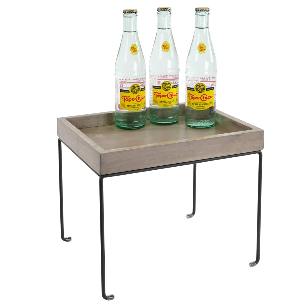 Cal-Mil 22431-10-110 Rectangular Display Riser - 12" x 10" x 10 1/2", Gray Washed Oak Wood/Wire Frame