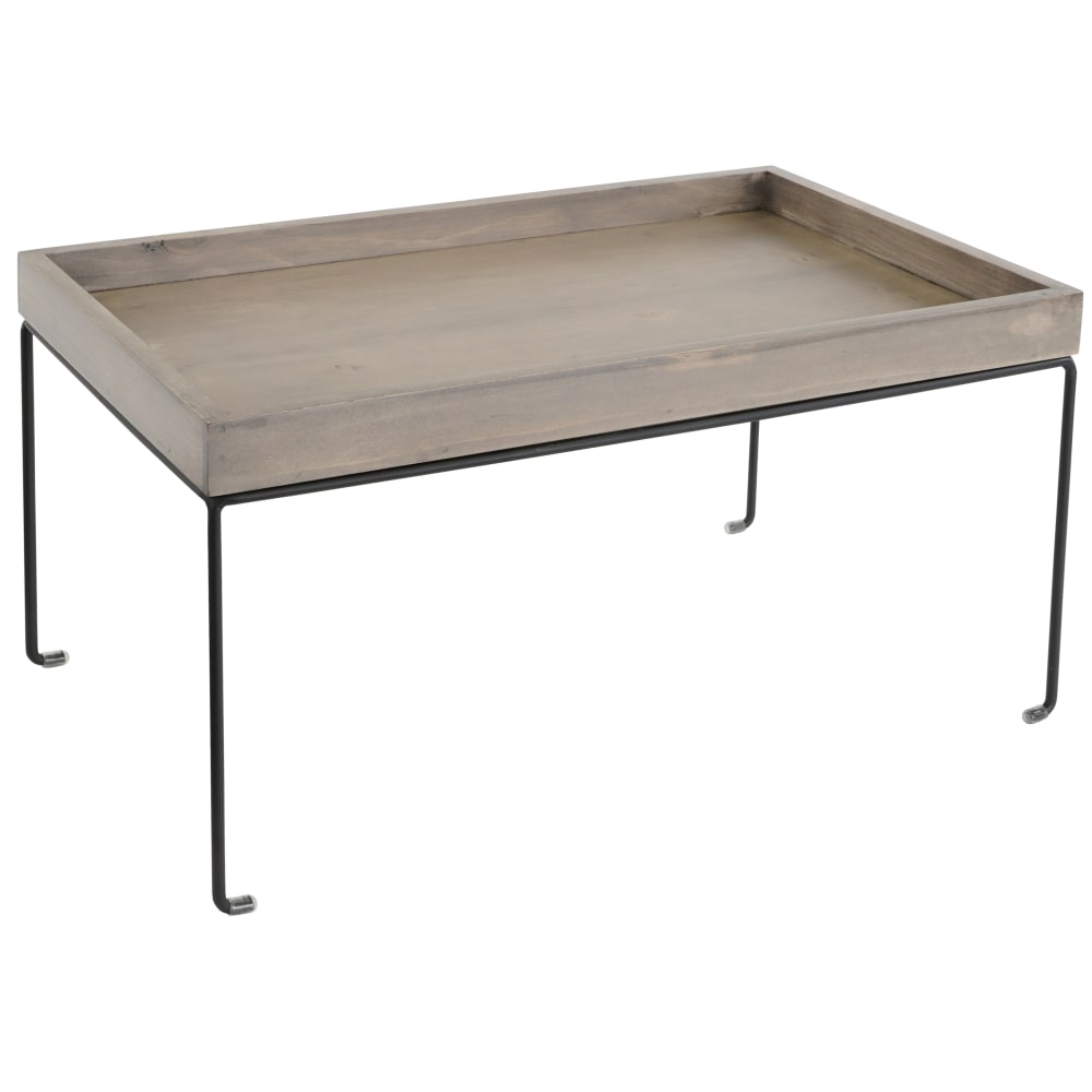 Cal-Mil 22432-10-110 Rectangular Display Riser - 20" x 12" x 10 1/2", Gray Washed Oak Wood/Wire Frame