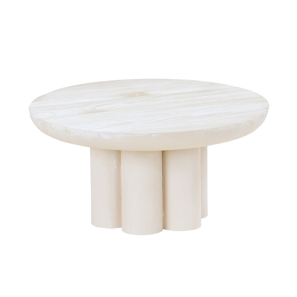 Cal-Mil 22453-6-113 12" Round Pedestal Riser - 6"H, Pine Wood, White-Washed