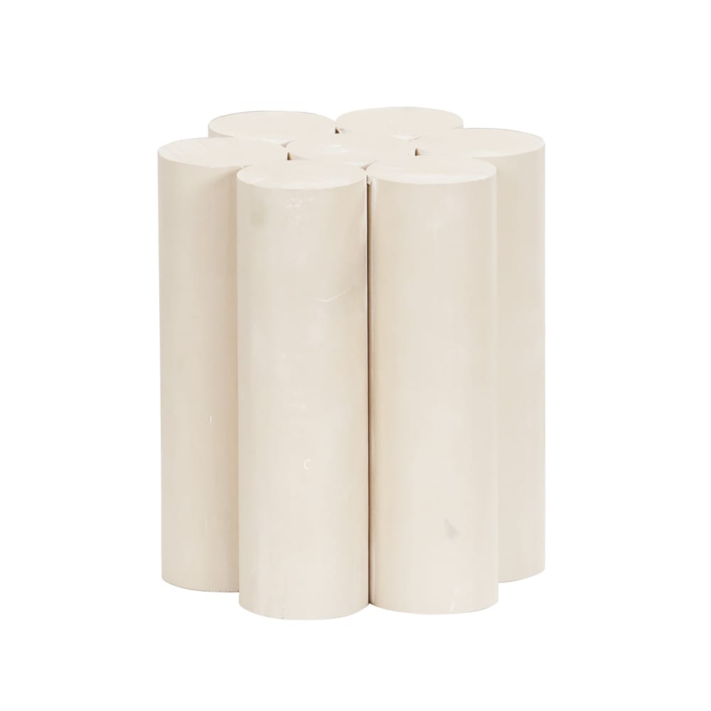 Cal-Mil 22453-7BASE 6" Round Pedestal Riser - 7"H, Pine Wood, White-Washed