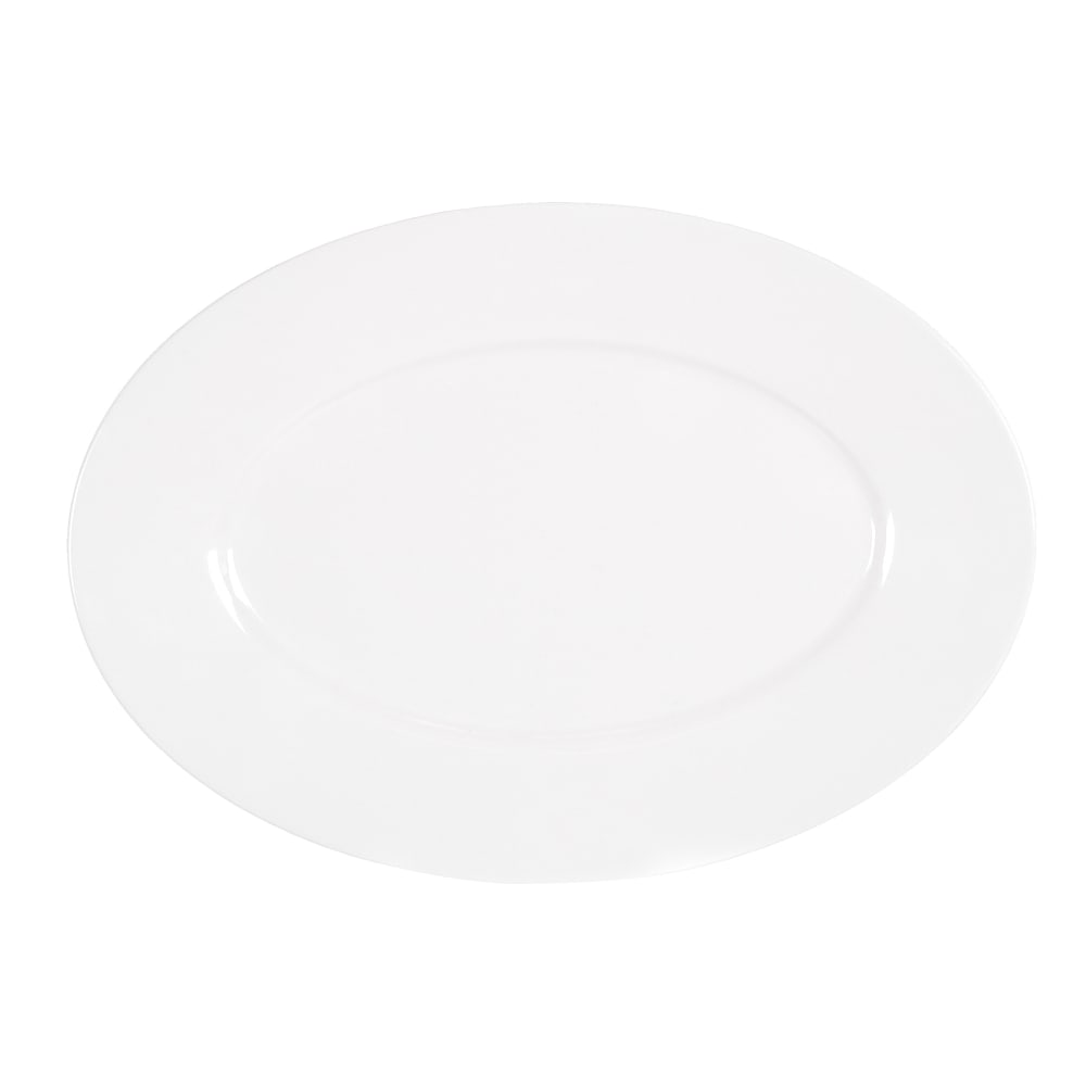 Cal-Mil 22460-79-15 9 3/4" x 7 1/4" Oval Platter - Melamine, White