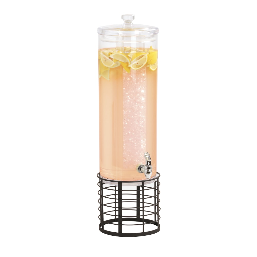 Cal-Mil 22603-3-13 3 gal Beverage Dispenser w/ Ice Chamber - Polycarbonate Container, Black Wire Base