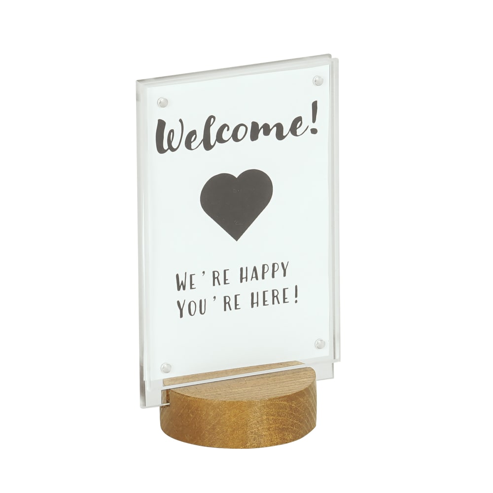 Cal-Mil 22801-46-99 4" Tabletop Menu Card Holder - Rustic Pine Wood