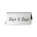 Cal-Mil 228-8-010 Half & Half Beverage Tent Sign - 3" x 1 1/2", Plastic, Silver thumbnail 2