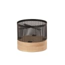 Cal-Mil 22911-3-115 3 gal Beverage Dispenser w/ Ice Chamber - Polycarbonate Container, White Oak/Black Metal Base thumbnail 2