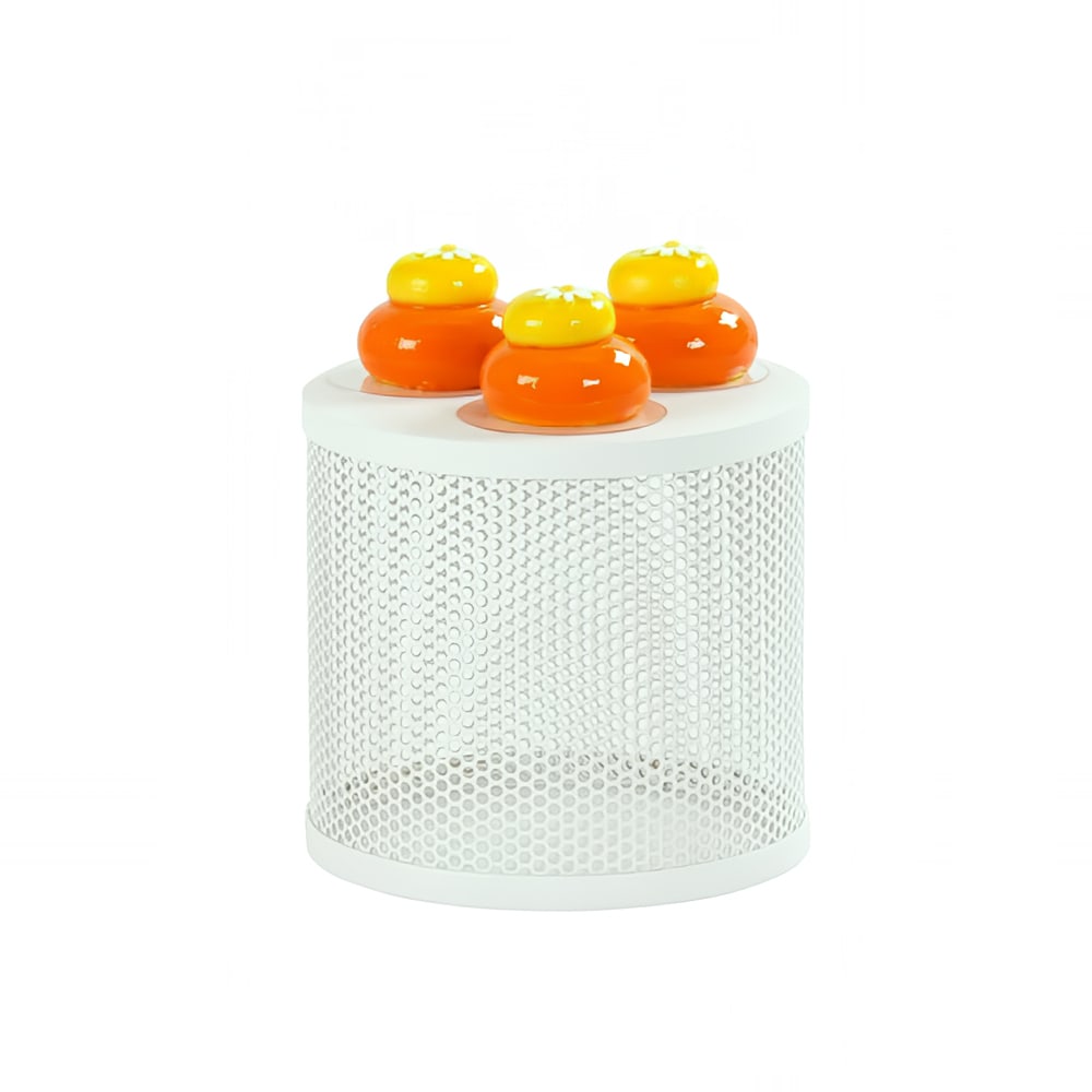 Cal-Mil 22916-7-15 7 1/2" Round Display Riser - 7"H, Metal, White