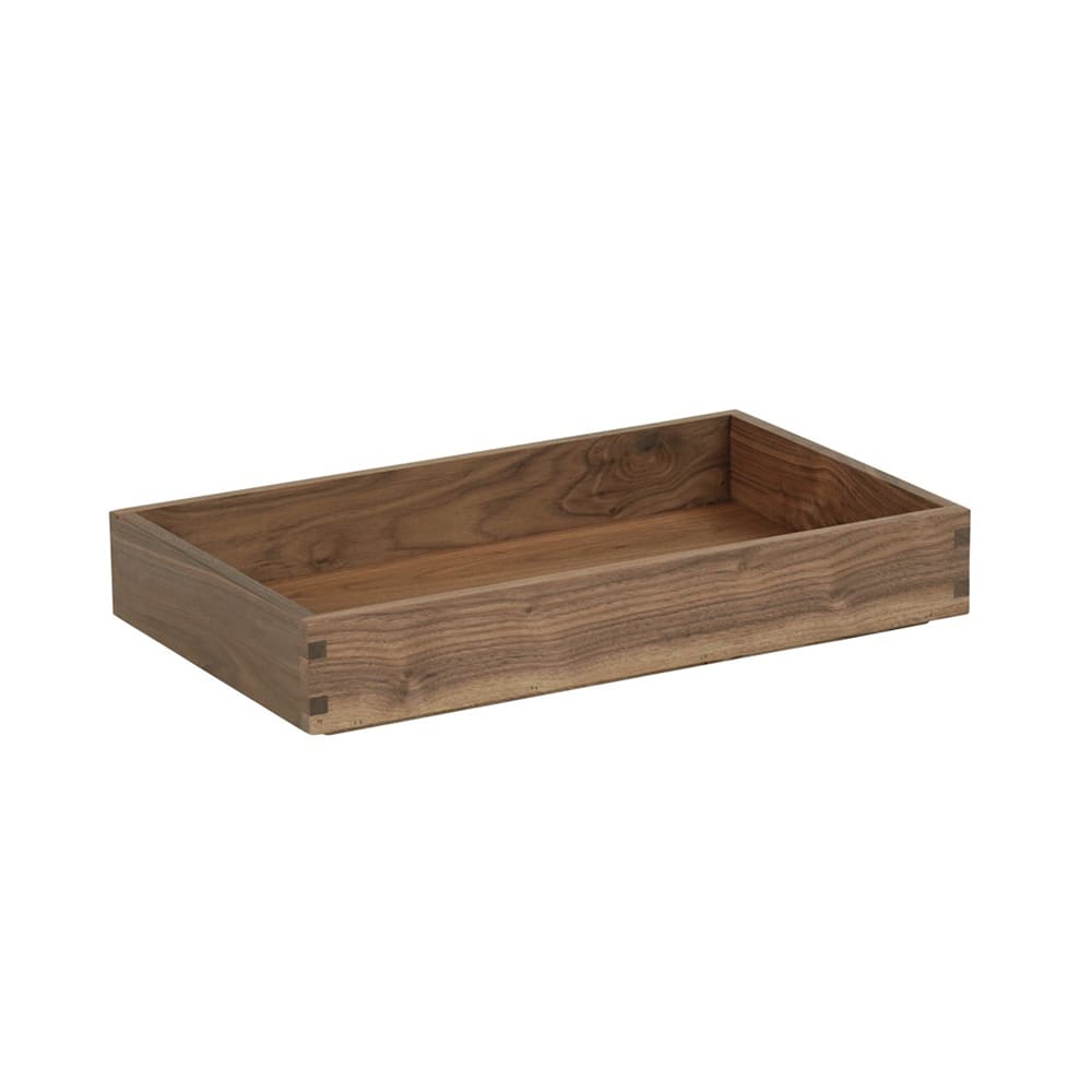 Cal-Mil 23106-12203-78 Rectangular Display Tray - 12" x 20" x 3", Walnut