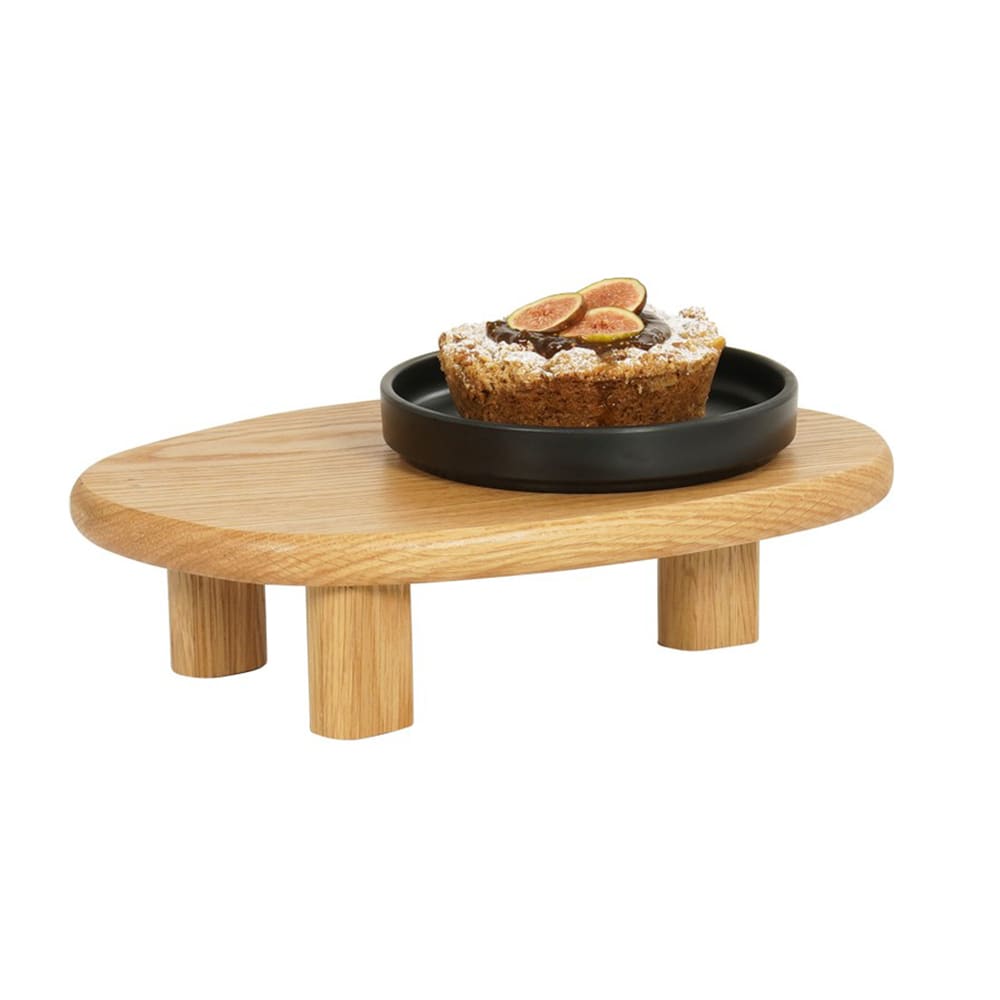 Cal-Mil 23120-21 Oval Display Riser - 8 1/4"W x 12"D x 3"H, Oak