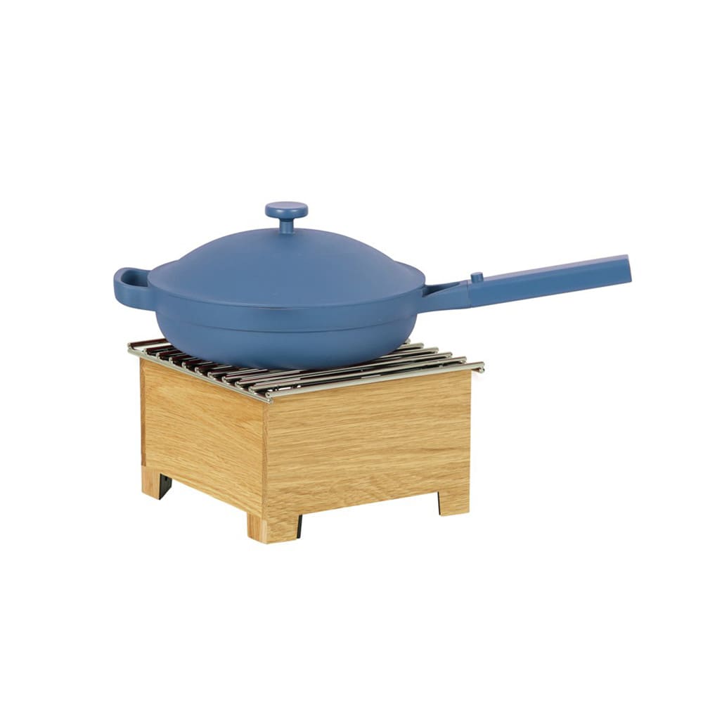 Cal-Mil 23145-21 10 1/2" Square Chafer Alternative - 5 1/2"H, Oak