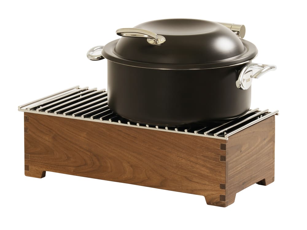 Cal-Mil 23146-78 Rectangular Chafer Alternative - 20"W x 10"D x 5 1/2"H, Walnut