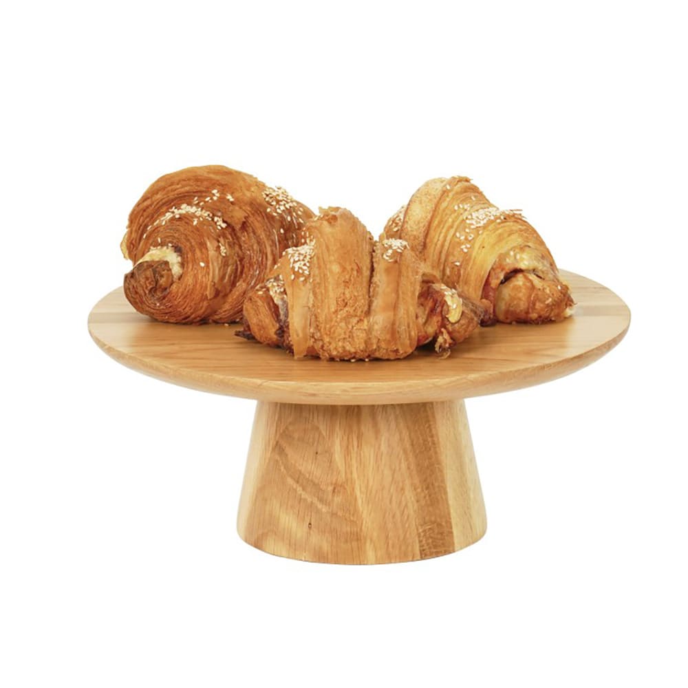 Cal-Mil 23151-125-21 12" Round Plate Stand - 5"H, Oak