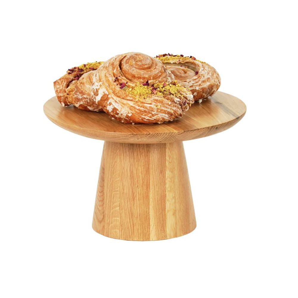 Cal-Mil 23151-127-21 12" Round Plate Stand - 7 1/2"H, Oak
