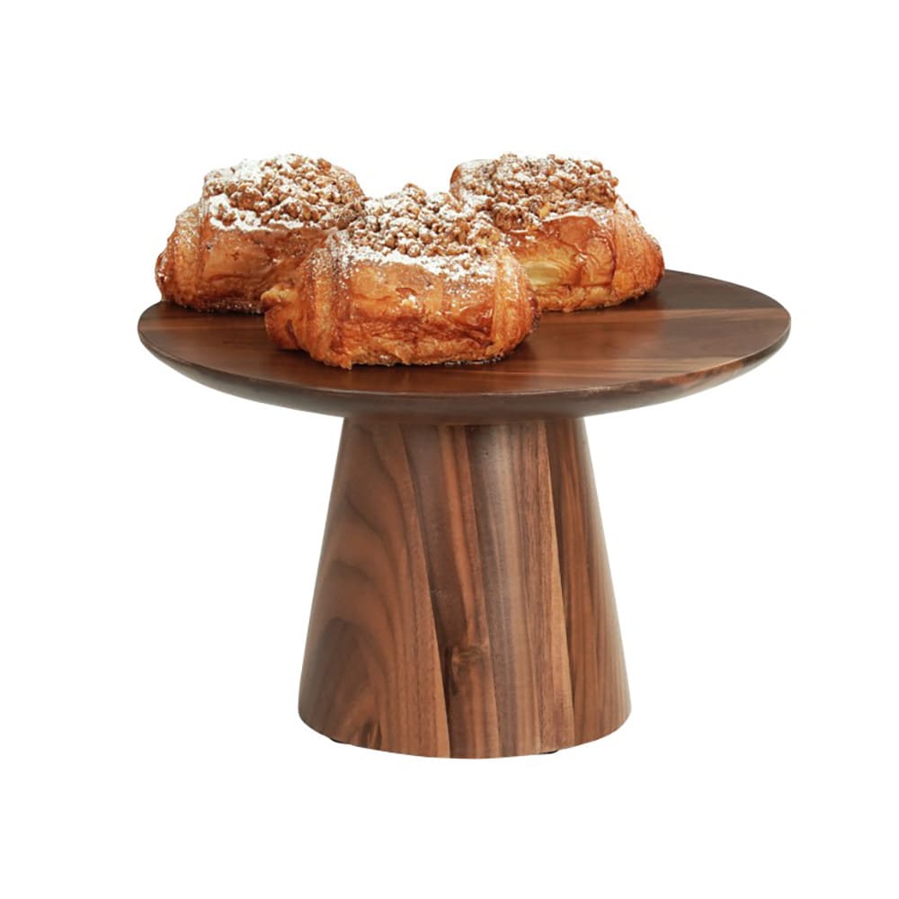 Cal-Mil 23151-127-78 12" Round Plate Stand - 7 1/2"H, Walnut