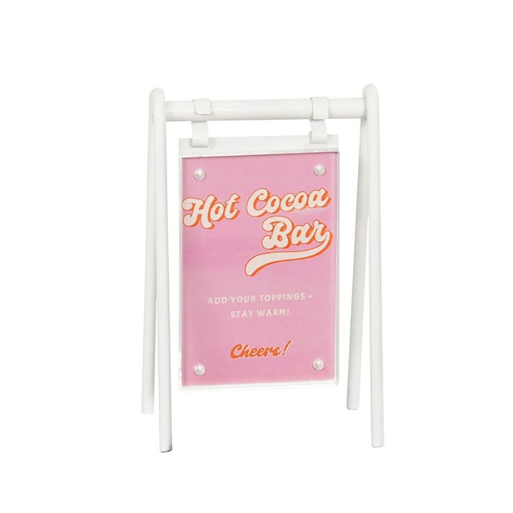Cal-Mil 23160-47-15 Tabletop Sign Holder - 5 1/2" x 10", Metal, White
