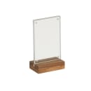 Cal-Mil 23185-46-78 Tabletop Menu Card Holder - 4" x 6 1/2", Acrylic/Walnut thumbnail 2
