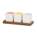 Cal-Mil 23206-78 Rectangular 3 Compartment Condiment Jar Display - White/Walnut thumbnail 2