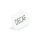 Cal-Mil 23401-2-15 "Decaf" Table Tent Sign - 4 1/2"W x 2"H, Metal, White thumbnail 2