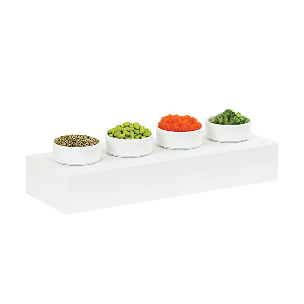 Cal-Mil 23413-3-15 Rectangular Display Riser - 20 1/2" x 7" x 3 1/4", Metal, White