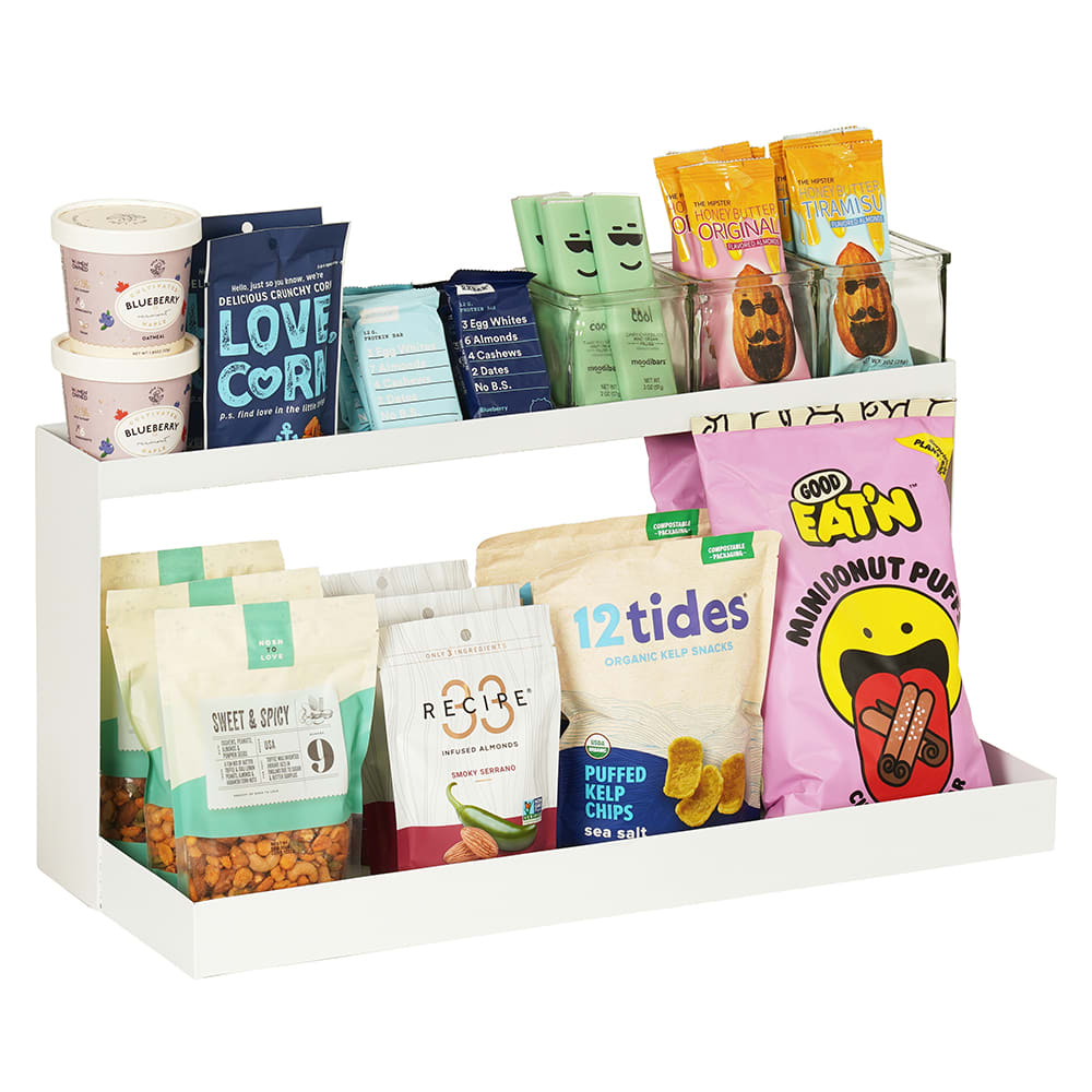 Cal-Mil 23420-2-15 2 Tier Display Stand - 25" x 10" x 12", Metal, White