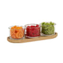 Cal-Mil 23430-122 Oval 3 Compartment Condiment Jar Display - Clear/Brown thumbnail 2