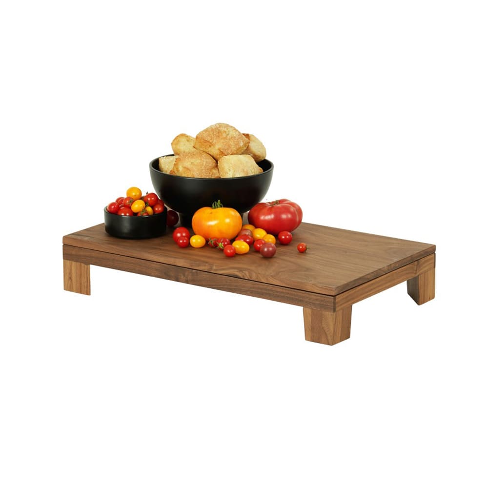 Cal-Mil 23600-3-78 Rectangular Display Tray - 12" x 20" x 3 1/4", Walnut