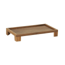 Cal-Mil 23600-3-78 Rectangular Display Tray - 12" x 20" x 3 1/4", Walnut thumbnail 2
