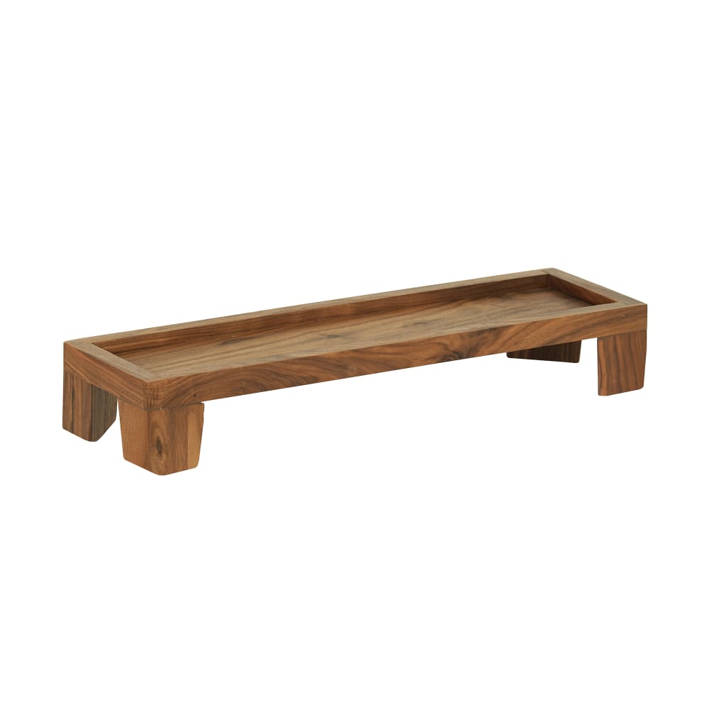 Cal-Mil 23602-3-78 Rectangular Display Tray - 20" x 6" x 3 1/4", Walnut