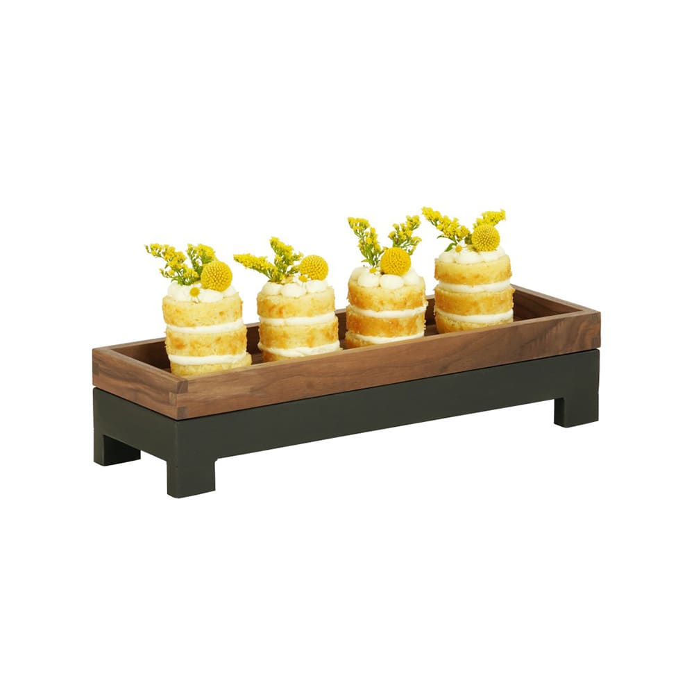 Cal-Mil 23605-3-13 Rectangular Display Tray - 6" x 20" x 3", Metal, Black