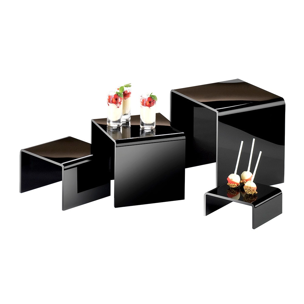 Cal-Mil 237 4 Display Risers w/ (1)-Each 8" H, 6" H, 4" H & 2" H, Black