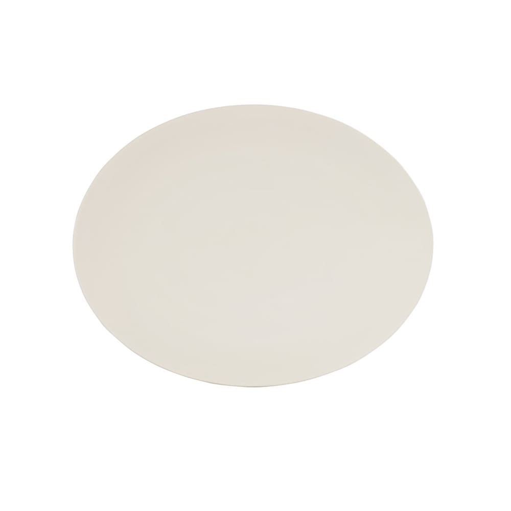 Cal-Mil 24058-118-103 11" x 8" Oval Hand Thrown Platter - Melamine, Ivory