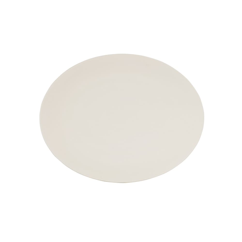 Cal-Mil 24058-1411-103 14" x 11" Oval Hand Thrown Platter - Melamine, Ivory
