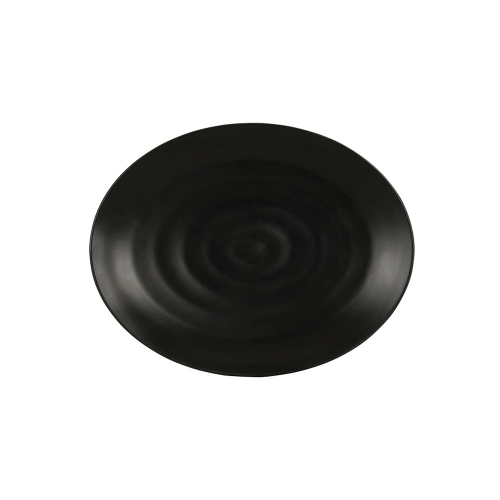 Cal-Mil 24058-1612-13 16" x 12" Oval Hand Thrown Platter - Melamine, Black