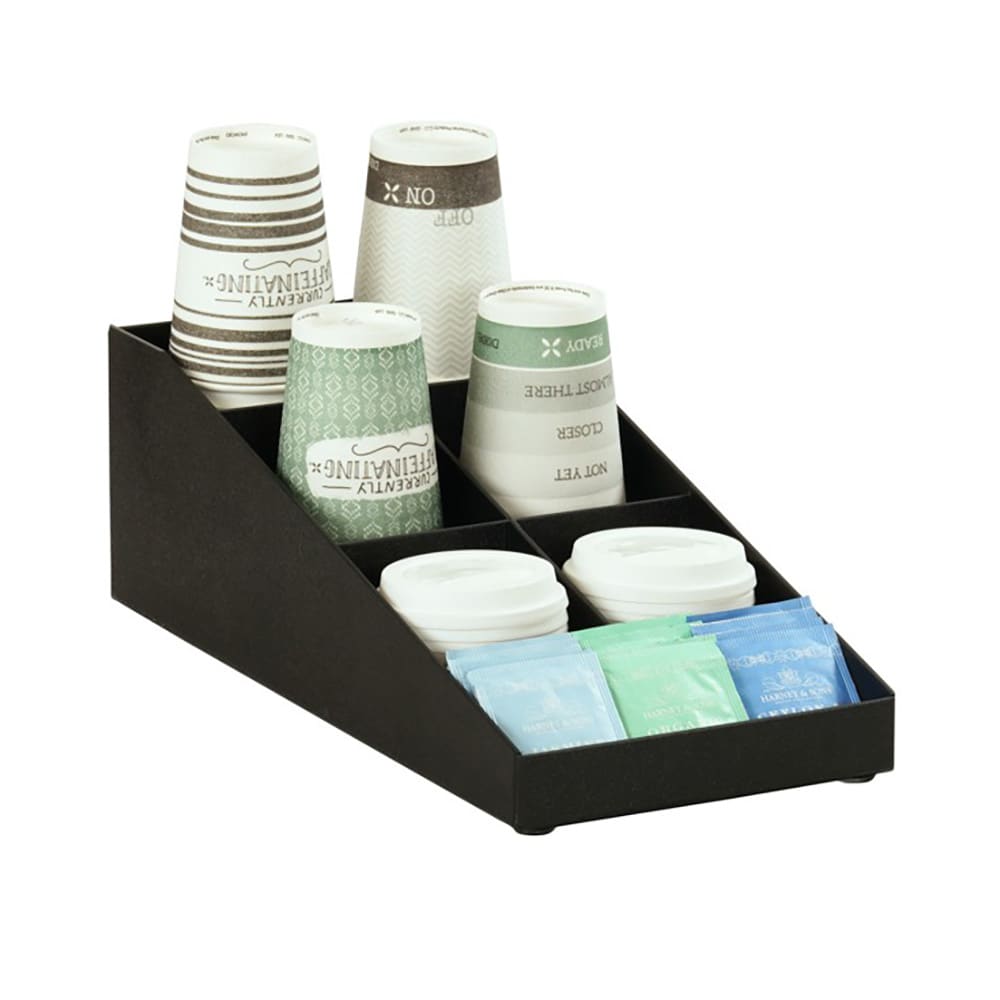 Cal-Mil 24067-13 7 Compartment Lid, Straw & Condiment Organizer - ABS, Black