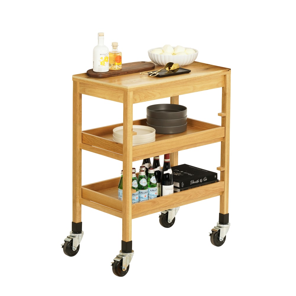 Cal-Mil 24072-21 Serving Cart w/ (3) Shelves - 27"W x 16"D x 30 3/4"H, Oak