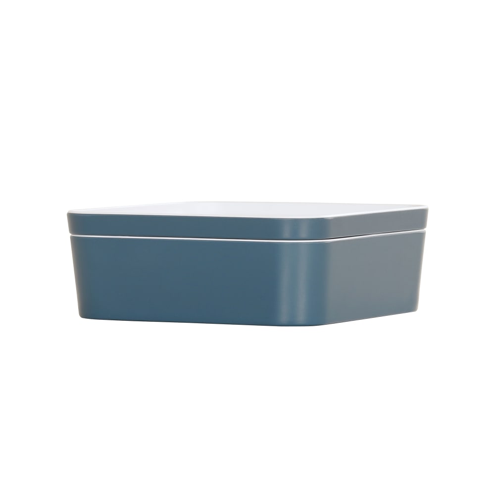 Cal-Mil 24130-8-111 Bento Box - 8 1/4" x 8 1/4" x 3", Melamine, Stone Blue