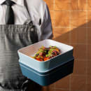 Cal-Mil 24130-8-111 Bento Box - 8 1/4" x 8 1/4" x 3", Melamine, Stone Blue thumbnail 5