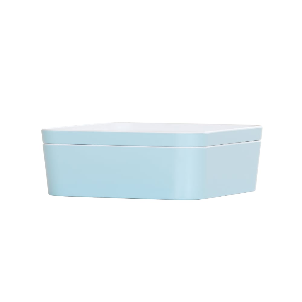 Cal-Mil 24130-8-127 Bento Box - 8 1/4" x 8 1/4" x 3", Melamine, Ocean Blue