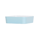Cal-Mil 24130-8-127 Bento Box - 8 1/4" x 8 1/4" x 3", Melamine, Ocean Blue thumbnail 3