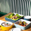 Cal-Mil 24130-8-127 Bento Box - 8 1/4" x 8 1/4" x 3", Melamine, Ocean Blue thumbnail 6