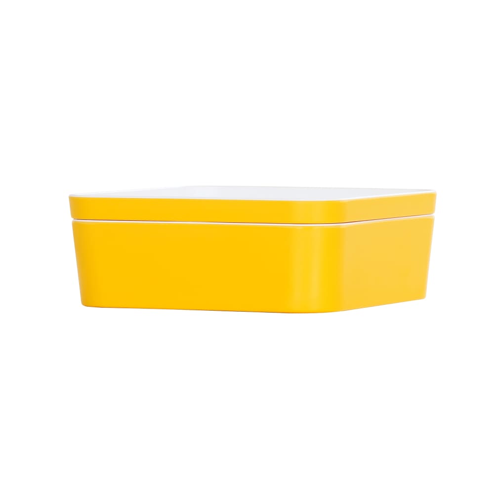 Cal-Mil 24130-8-42 Bento Box - 8 1/4" x 8 1/4" x 3", Melamine, Sunshine Yellow