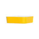 Cal-Mil 24130-8-42 Bento Box - 8 1/4" x 8 1/4" x 3", Melamine, Sunshine Yellow thumbnail 3