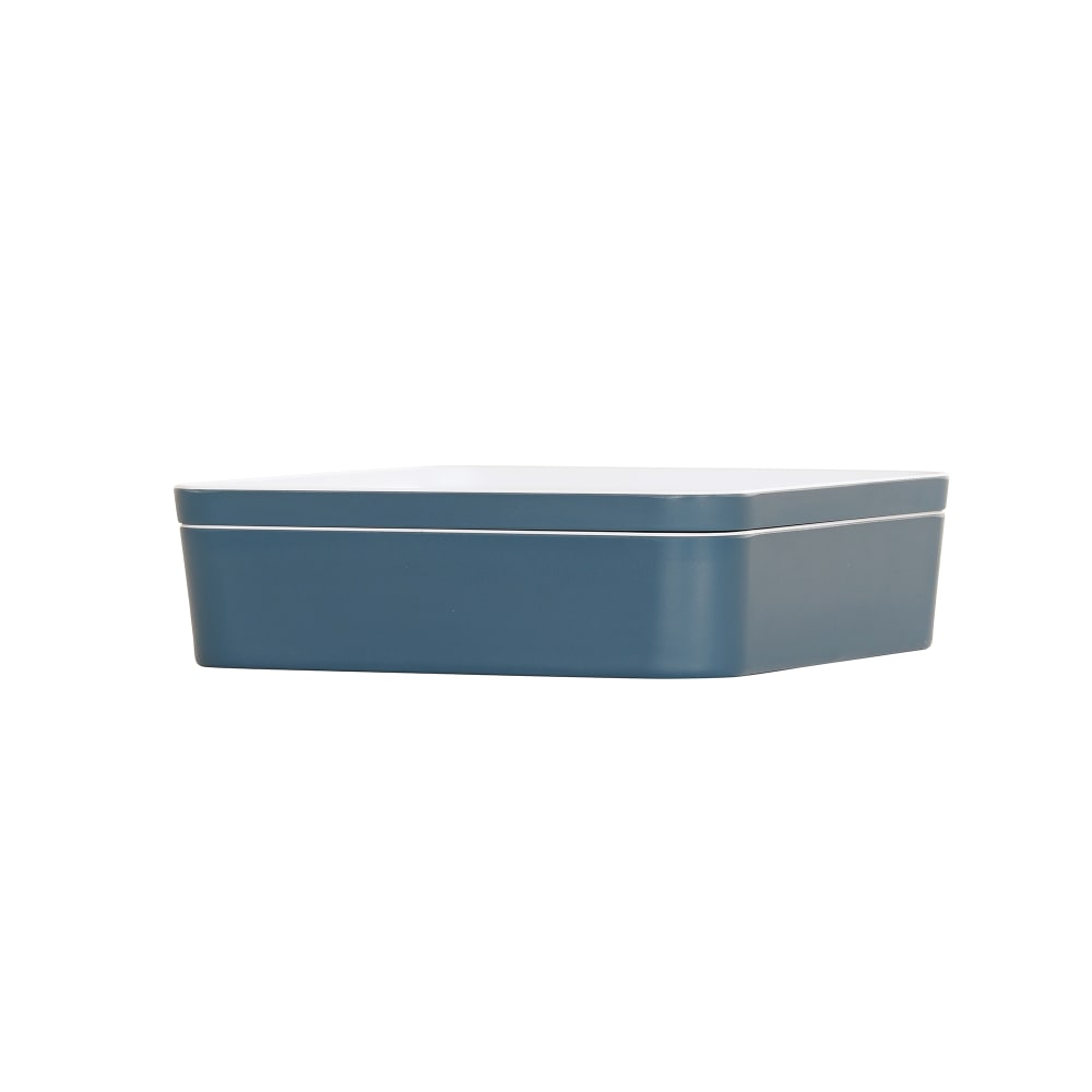 Cal-Mil 24131-10-111 Bento Box - 10 1/2" x 10 1/2" x 3", Melamine, Stone Blue