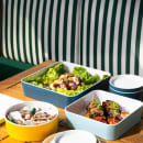 Cal-Mil 24131-10-111 Bento Box - 10 1/2" x 10 1/2" x 3", Melamine, Stone Blue thumbnail 5