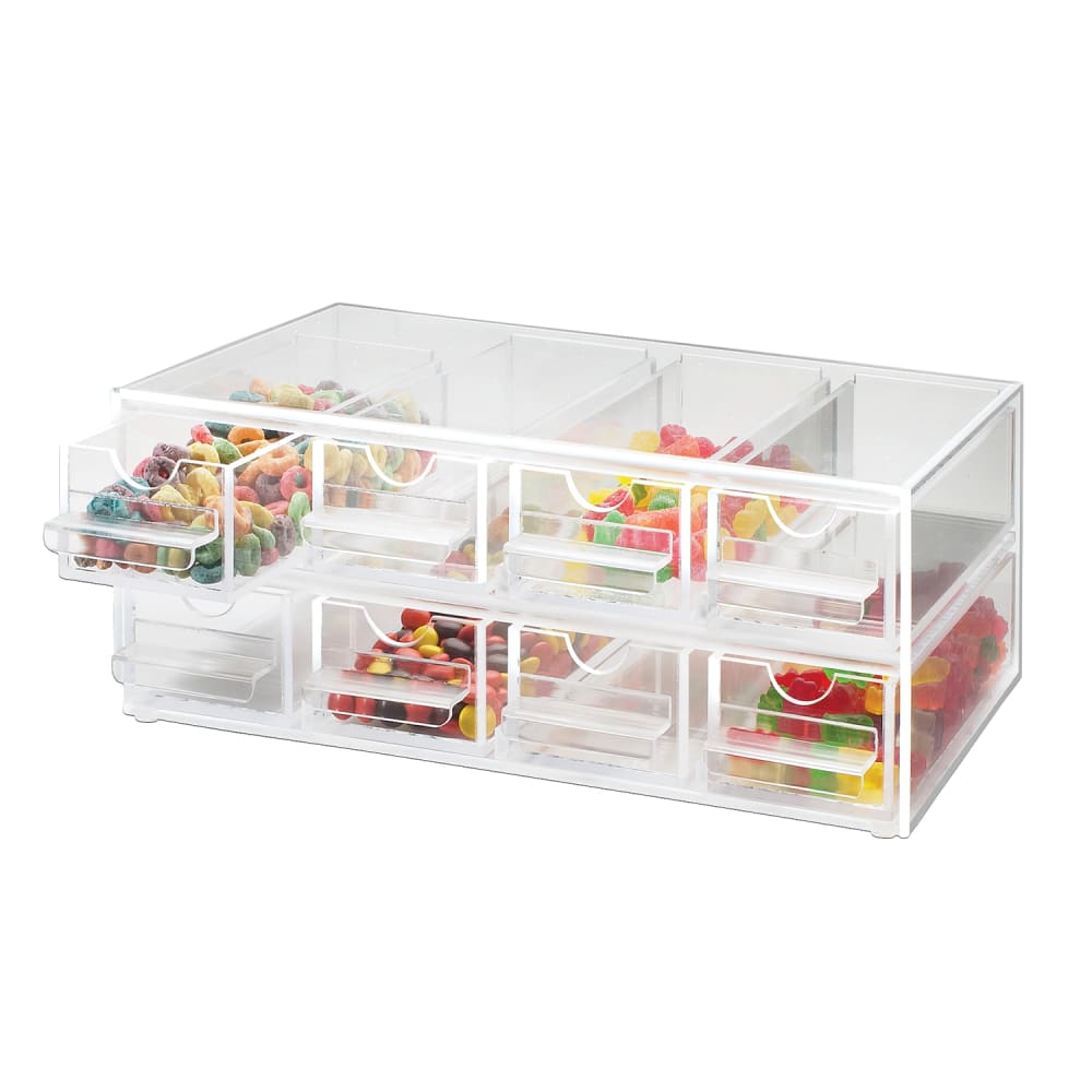 Cal-Mil 287 Countertop Acrylic Topping Dispenser, 13" x 8" x 5", Notch