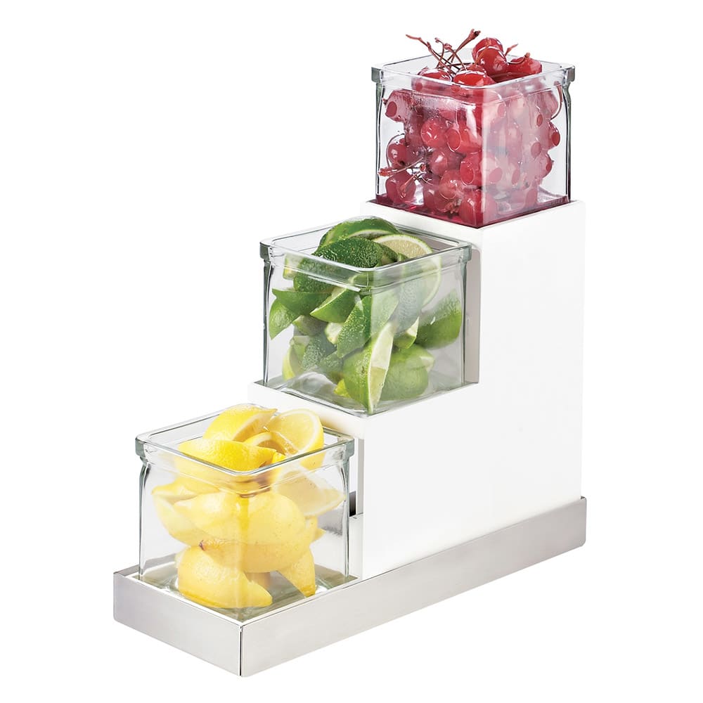 Cal-Mil 3003-55-12 3 Tier Luxe Stair Step Display Stainless Steel