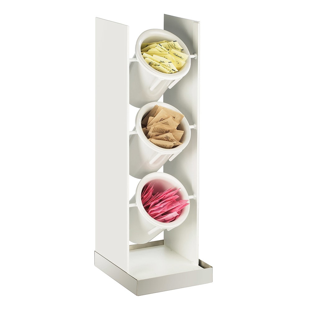 Cal-Mil 3010-55 3 Tier Luxe Vertical Cylinder Holder Only - White, Stainless Steel