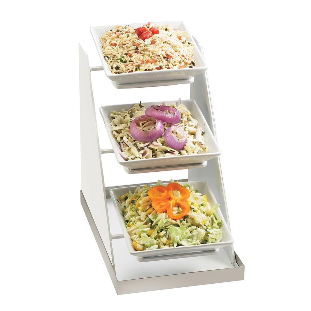 Cal-Mil 3022-55 3 Tier Square Luxe Bowl Display - Melamine, White